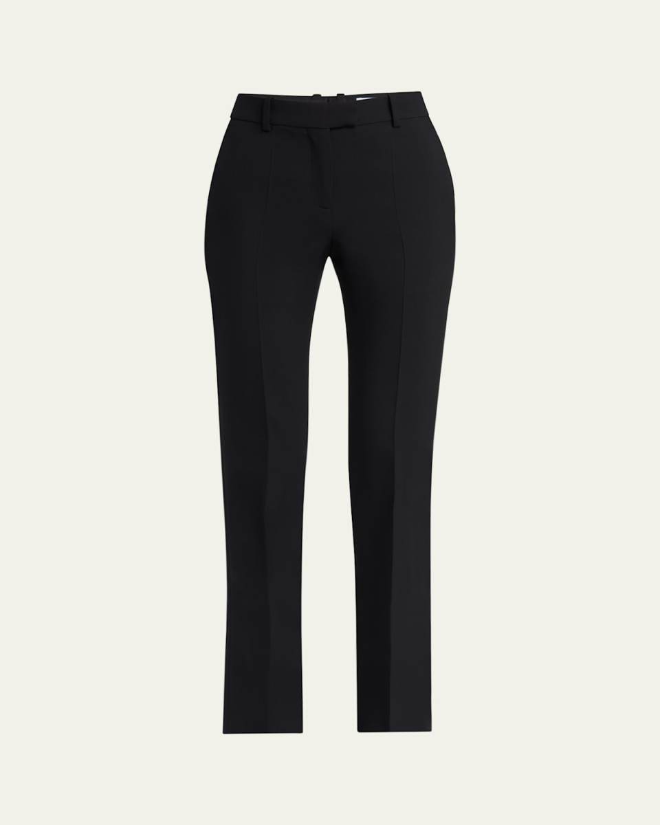 Wool-Silk Flare Trousers